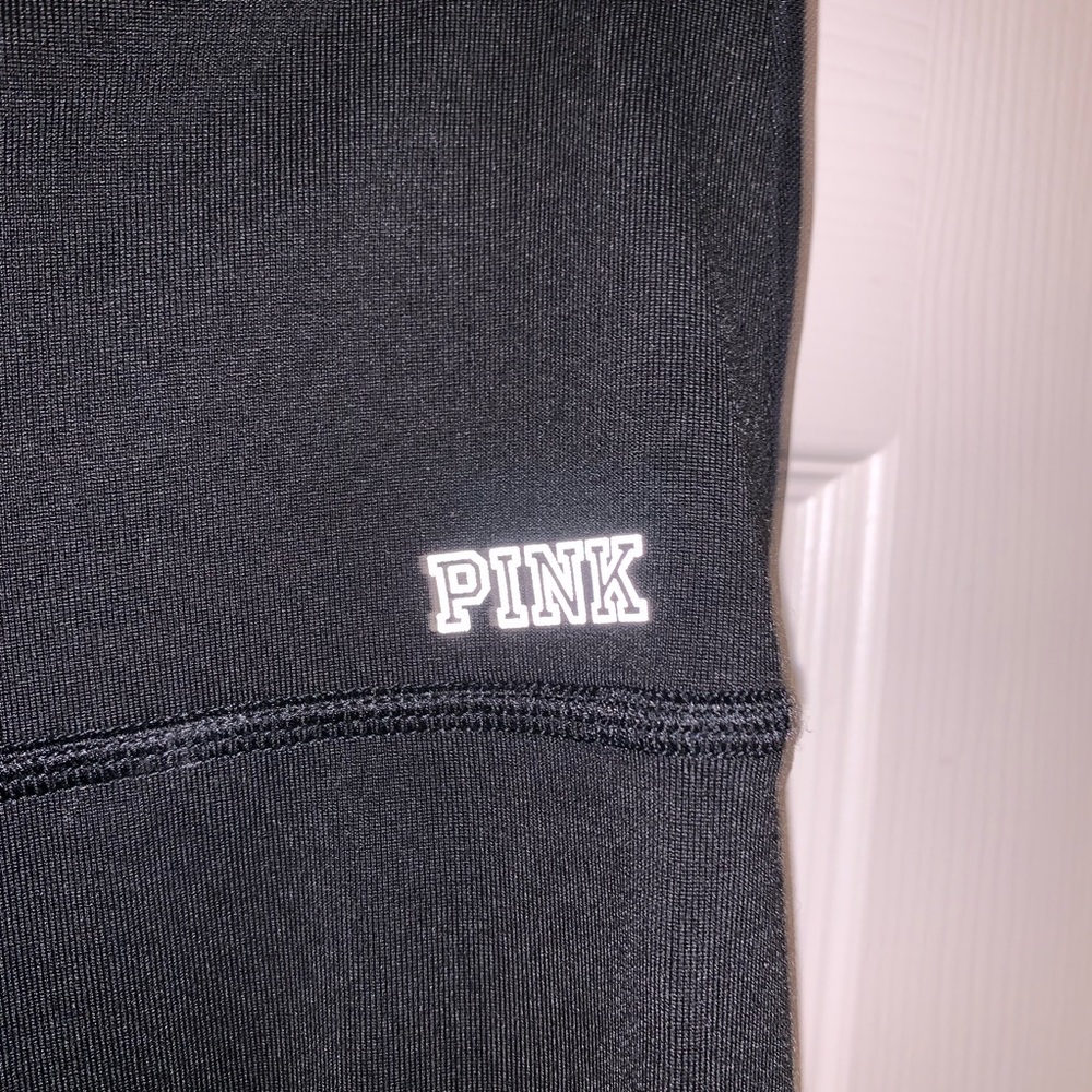 VS Pink Ultimate Mesh Black Leggings